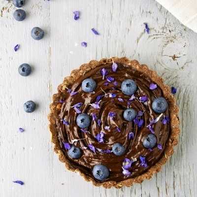 Delicious chocolate lavender tart