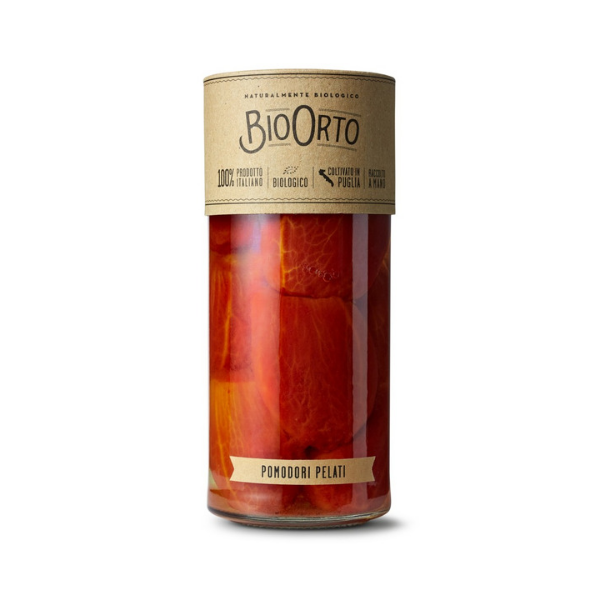 Bio Orto Peeled Roma tomatoes in glass | Amanvida