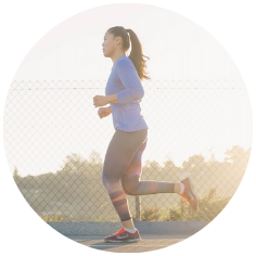 a woman running