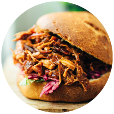 Sandwich with pulled jackfruit 